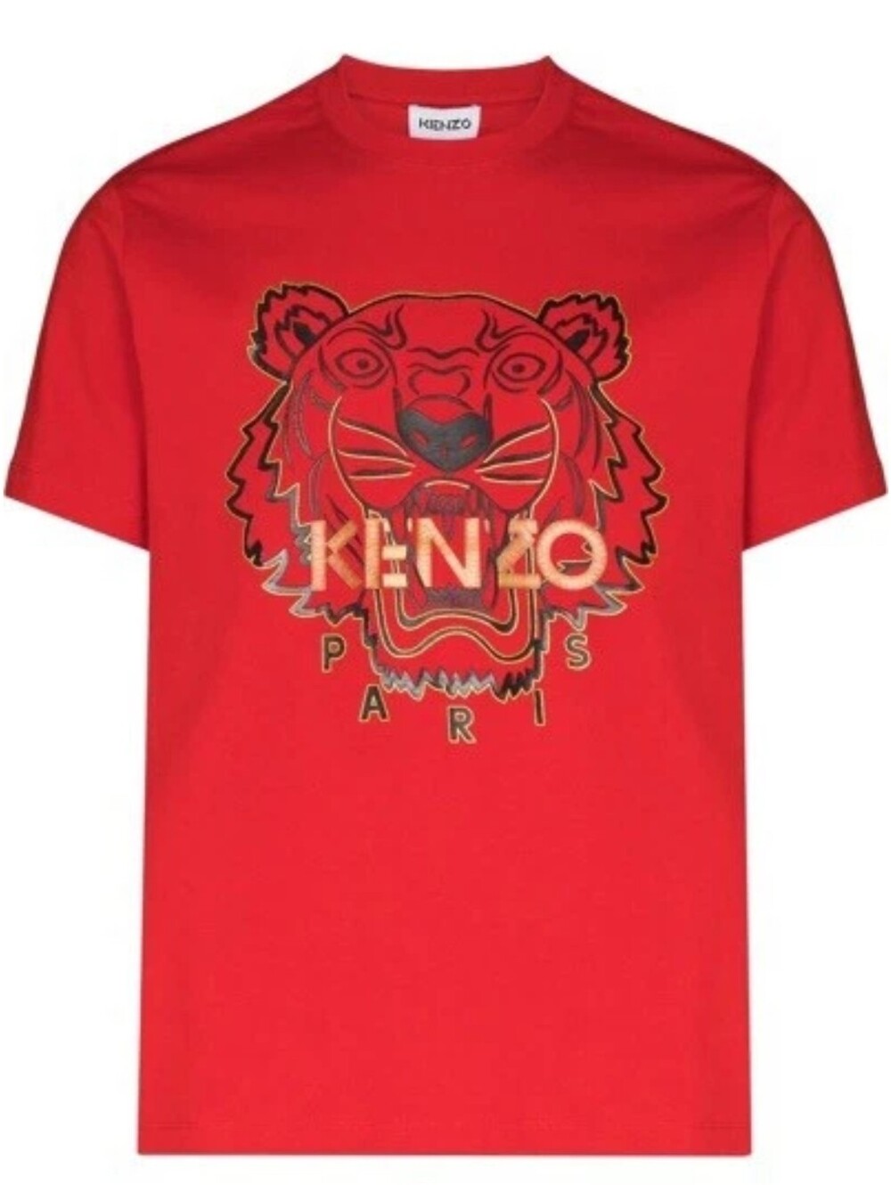 KENZO Red Tiger Logo Cotton T-Shirt Women's Size Small
